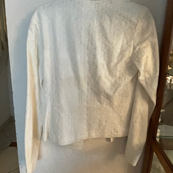 Express Women’s White Vintage Jacket Y2K Cotton Eyelet Material - Picture 5 of 5